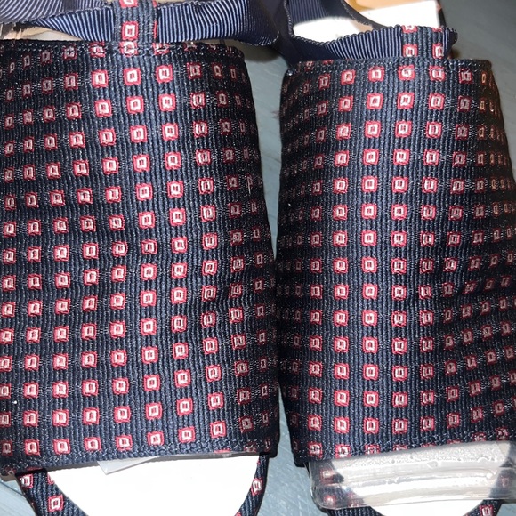 Sam Edelman Theodora Geo Print Blue with Red Ankle Wrap Sandals sz 6.5 NWT - Picture 8 of 15